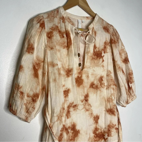 JONATHAN SIMKHAI Orange Gauze Opal Tie Dye Mini Dress Cover Up Size Small $345 - Picture 12 of 12